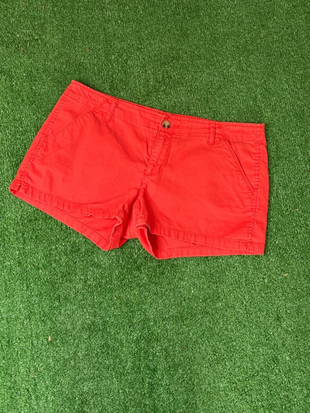 Women’s Orange Cotton Jean Shorts - Casual Summer Fit